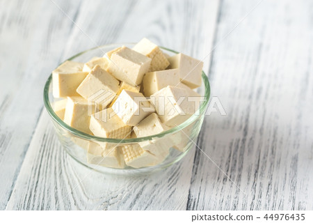 Cut tofu in the glass bowl Cut tofu in the glass bowl 44976435