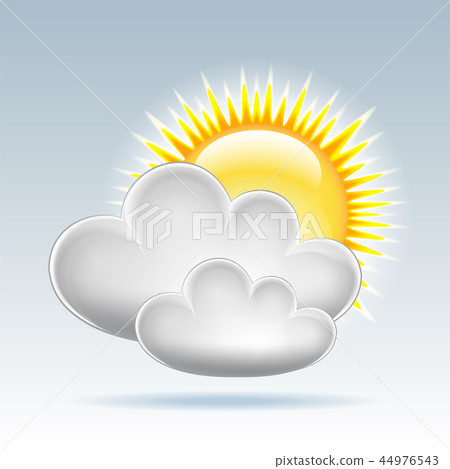 Sun and clouds weather web icon. Vector - Stock Illustration [44976543 ...