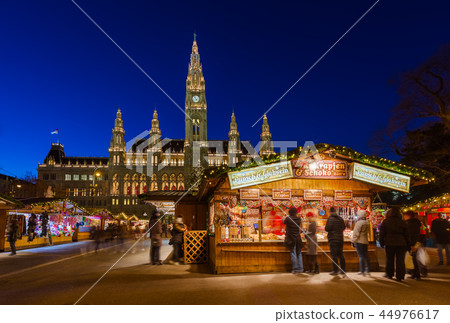Christmas Market near City Hall in Vienna Austria Christmas Market near City Hall in Vienna Austria 44976617