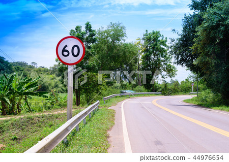 Speed Limited (60km/ h) warning sign Speed Limited (60km/ h) warning sign 44976654
