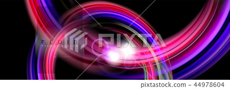 Mixing color waves on black, liquid flowing shapes Mixing color waves on black, liquid flowing shapes 44978604