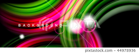 Mixing color waves on black, liquid flowing shapes 44978936