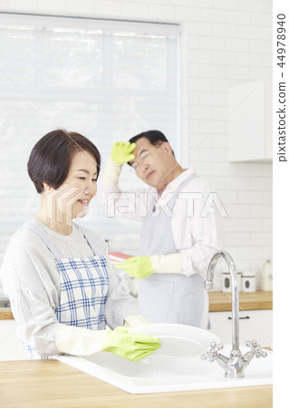 洗碗，廚房，情侶 44978940