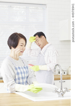 洗碗，廚房，情侶 44978941