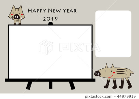 新年卡與寵物和家人的照片相框文本空間十二生肖 新年卡與寵物和家人的照片相框文本空間十二生肖 44979919