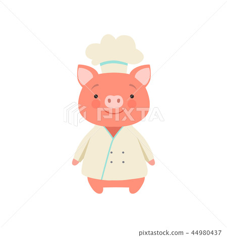 Cute piglet in chef uniform, cute cartoon animal character vector Illustration on a white background Cute piglet in chef uniform, cute cartoon animal character vector Illustration on a white background 44980437
