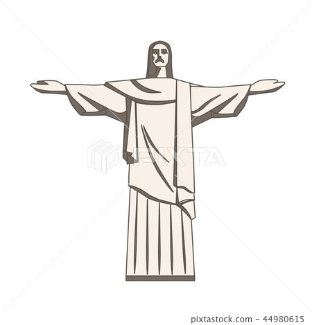 Christ the Redeemer Statue in Flat Style Christ the Redeemer Statue in Flat Style 44980615
