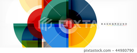 Abstract background - multicolored circles, trendy minimal geometric design 44980790