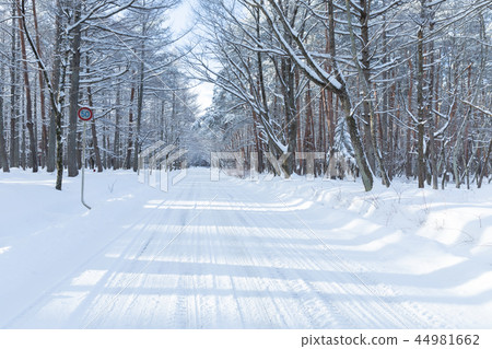 Snowy road in snowy country Snowy road in snowy country 44981662