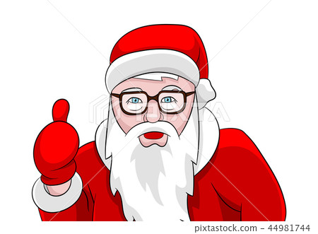 Santa claus thumbs up portrait isolated on white 44981744
