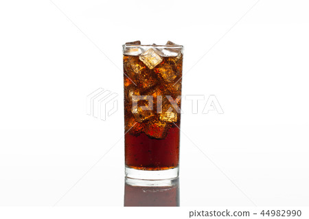 Cola in glass with ice isolated on white Cola in glass with ice isolated on white 44982990
