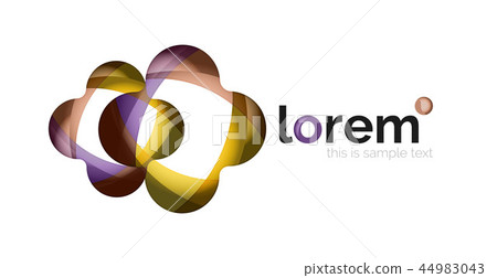 Abstract geometric design logo made of flowing elements 44983043