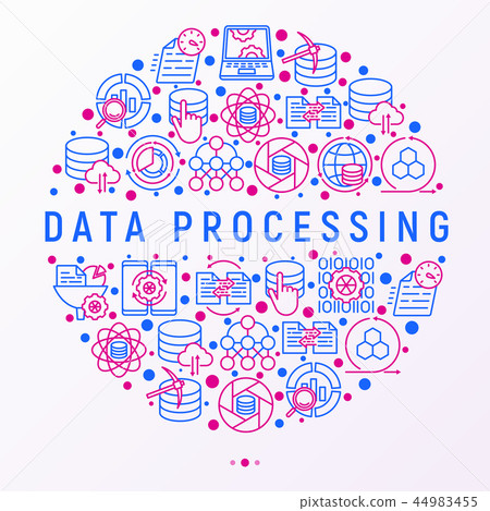Data processing concept in circle - Stock Illustration [44983455] - PIXTA