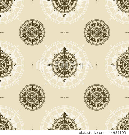 Seamless vintage nautical wind rose pattern 44984103