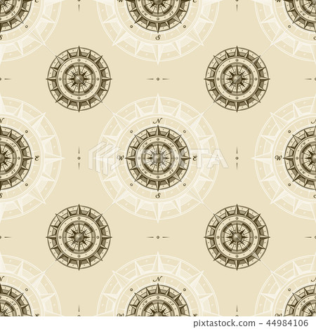 Seamless vintage compass pattern Seamless vintage compass pattern 44984106