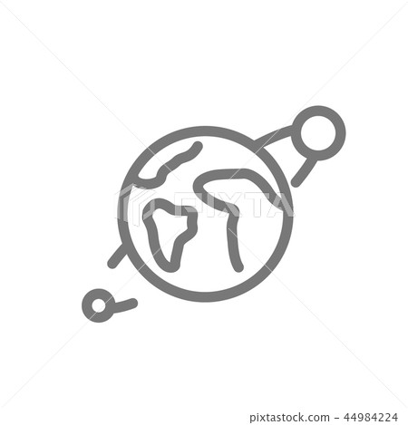 Simple planet line icon. Symbol and sign illustration design. Isolated on white background Simple planet line icon. Symbol and sign illustration design. Isolated on white background 44984224