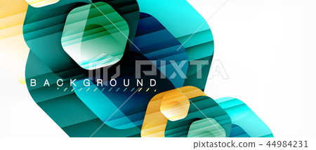 Glossy color hexagons modern composition background, shiny glass design Glossy color hexagons modern composition background, shiny glass design 44984231