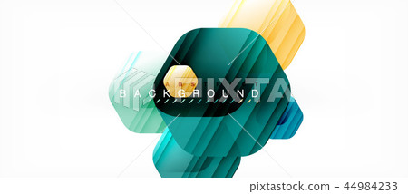 Glossy color hexagons modern composition background, shiny glass design Glossy color hexagons modern composition background, shiny glass design 44984233