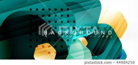 Glossy color hexagons modern composition background, shiny glass design 44984250