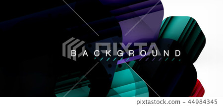 Glossy color hexagons modern composition background, shiny glass design 44984345