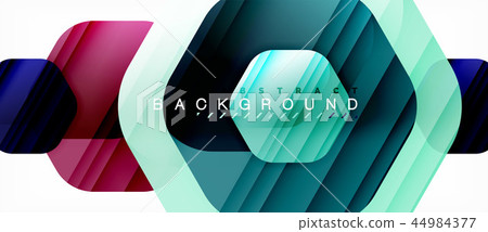 Glossy color hexagons modern composition background, shiny glass design 44984377