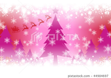 Background illustration material, white christmas, nativity, santa claus, tree, winter image, snowflake, snow scene Background illustration material, white christmas, nativity, santa claus, tree, winter image, snowflake, snow scene 44984697
