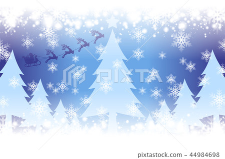 Background illustration material, white christmas, nativity, santa claus, tree, winter image, snowflake, snow scene Background illustration material, white christmas, nativity, santa claus, tree, winter image, snowflake, snow scene 44984698