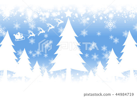 Background illustration material, white christmas, nativity, santa claus, tree, winter image, snowflake, snow scene Background illustration material, white christmas, nativity, santa claus, tree, winter image, snowflake, snow scene 44984719
