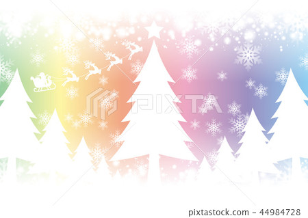 Background illustration material, white christmas, nativity, santa claus, tree, winter image, snowflake, snow scene Background illustration material, white christmas, nativity, santa claus, tree, winter image, snowflake, snow scene 44984728