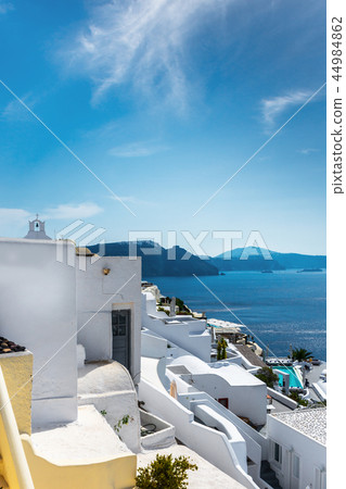 Picturesque view of traditional cycladic Santorini Picturesque view of traditional cycladic Santorini 44984862