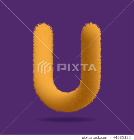 Uppercase Letter U, Alphabet Made Of Fur Texture Uppercase Letter U, Alphabet Made Of Fur Texture 44985353