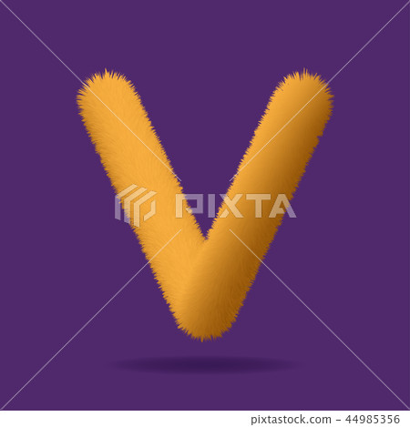 Uppercase Letter V, Alphabet Made Of Fur Texture Uppercase Letter V, Alphabet Made Of Fur Texture 44985356