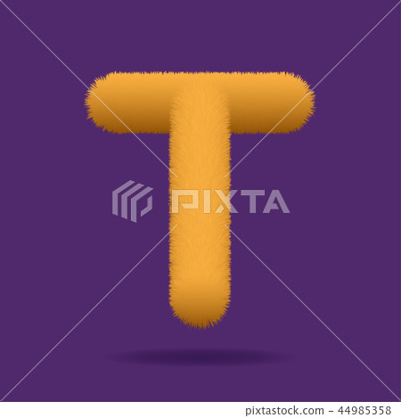 Uppercase Letter T, Alphabet Made Of Fur Texture Uppercase Letter T, Alphabet Made Of Fur Texture 44985358