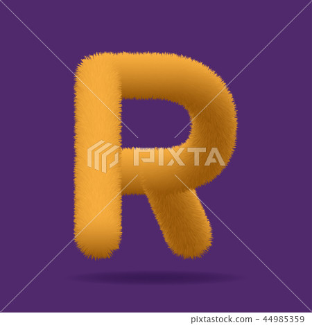 Uppercase Letter R, Alphabet Made Of Fur Texture Uppercase Letter R, Alphabet Made Of Fur Texture 44985359