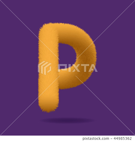 Uppercase Letter P, Alphabet Made Of Fur Texture Uppercase Letter P, Alphabet Made Of Fur Texture 44985362