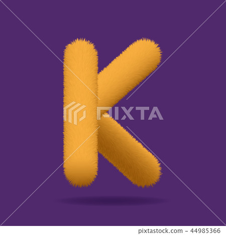 Uppercase Letter K, Alphabet Made Of Fur Texture Uppercase Letter K, Alphabet Made Of Fur Texture 44985366
