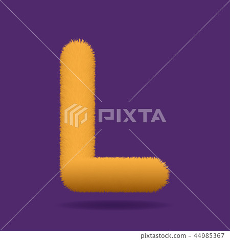 Uppercase Letter L, Alphabet Made Of Fur Texture 44985367