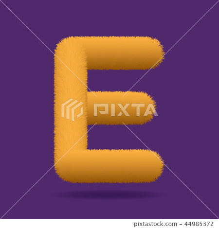 Uppercase Letter E, Alphabet Made Of Fur Texture Uppercase Letter E, Alphabet Made Of Fur Texture 44985372