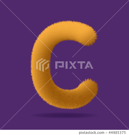 Uppercase Letter C, Alphabet Made Of Fur Texture 44985375