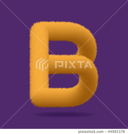 Uppercase Letter B, Alphabet Made Of Fur Texture 44985376