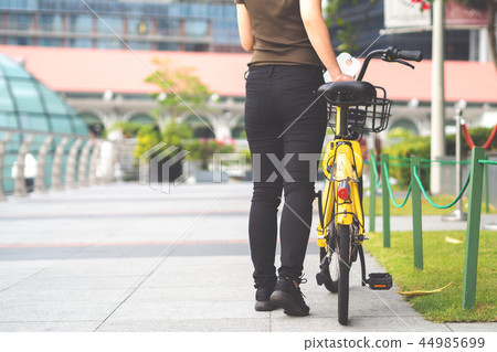 Rent sharing bicycle by scan QR code Rent sharing bicycle by scan QR code 44985699