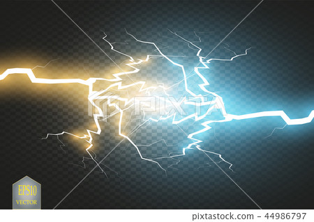 Collision of two forces with gold and blue light. Vector illustration. Hot and cold sparkling power Collision of two forces with gold and blue light. Vector illustration. Hot and cold sparkling power 44986797