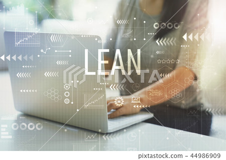 Lean with woman using laptop 44986909