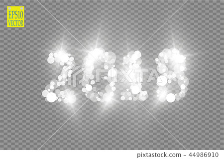 2018 glowing on a transparent background. vector 2018 glowing on a transparent background. vector 44986910