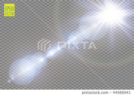 Vector transparent sunlight special lens flare light effect. Sun flash with rays and spotlight 44986941