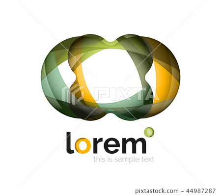 Abstract geometric design logo made of flowing elements 44987287