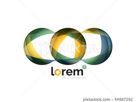 Abstract geometric design logo made of flowing elements 44987292