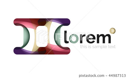 Abstract geometric design logo made of flowing elements Abstract geometric design logo made of flowing elements 44987313