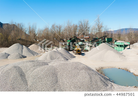 Gravel aggregate extraction. Gravel aggregate extraction. 44987501