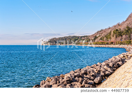 Seascape of gulf of Trieste and castle of Miramare Seascape of gulf of Trieste and castle of Miramare 44987739